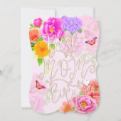 Romantischer Garten "Peonies Garden Pink Beste Mam Einladung (Vorderseite)
