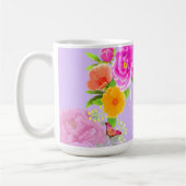 Romantischer Garten Peonies Lila Beste Mama Kaffeetasse (Links)