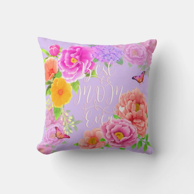 Romantischer Garten Peonies Lila Beste Mama Kissen (Vorderseite)
