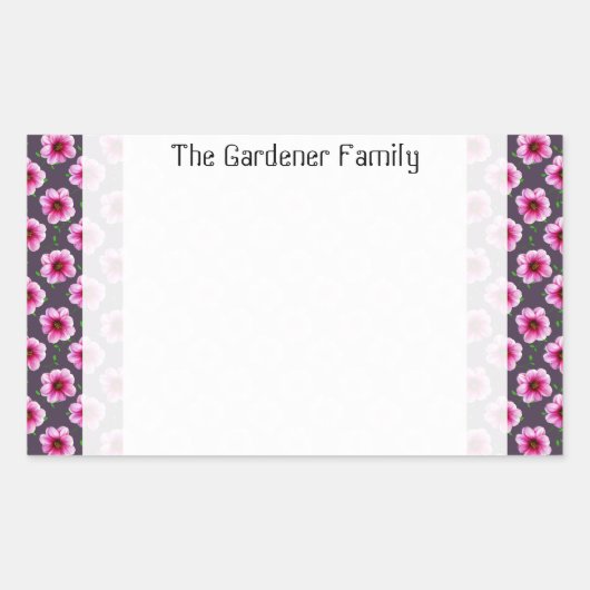 Romantischer Garten Pink Dahlia Blume auf allen Fa Rechteckiger Aufkleber (Vorderseite)