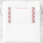 Romantischer Garten Pink Geranium Blume Rechteckiger Aufkleber (Tasche)