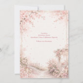 Romantischer Garten Sakura Hochzeitsglück Einladung (Rückseite)