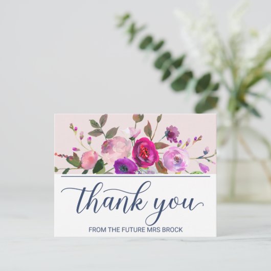 Romantischer Garten Vielen Dank Postkarte (Stehend Vorderseite)