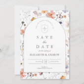 Romantischer Garten Wildblumenhochzeit Save The Date (Vorderseite)