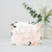 Romantischer Garten wirst du meine Trauzeugin sein Einladung (Stehend Vorderseite)