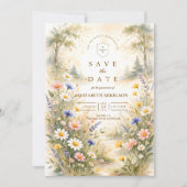 Romantischer Gartenblüten-Quinceañera Save The Date (Vorderseite)