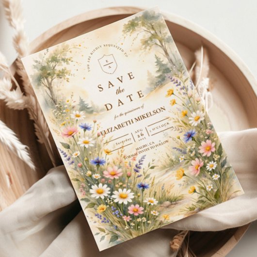 Romantischer Gartenblüten-Quinceañera Save The Date