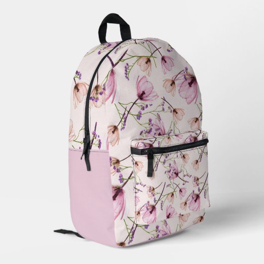 Romantischer Gartenblüten-Rucksack Bedruckter Rucksack (Rückseitige Ecke links)