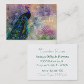 Romantischer Gazebo Pfau und Wasserfarbe Visitenkarte (Vorne/Hinten)