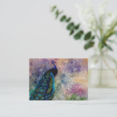 Romantischer Gazebo Pfau und Wasserfarbe Visitenkarte (Stehend Vorderseite)