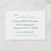 Romantischer Gazebo Pfau und Wasserfarbe Visitenkarte (Rückseite)