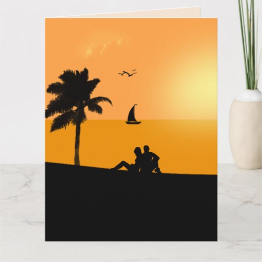ROMANTISCHER GEBURTSTAG STRAND SONNENGESCHIRRT TRO KARTE (Vorderseite)