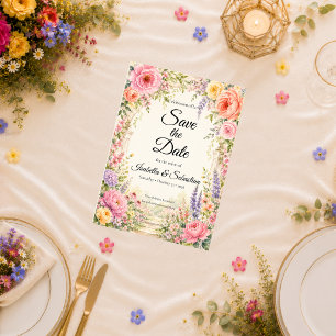 Romantischer Geheimgarten Hochzeit in Blüte Save The Date