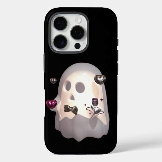 Romantischer Geist mit Metallic Herz & Blume 3D II Case-Mate iPhone Hülle (Rückseite)