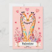 Romantischer Giraffe Valentinstag Feiertagskarte (Vorderseite)
