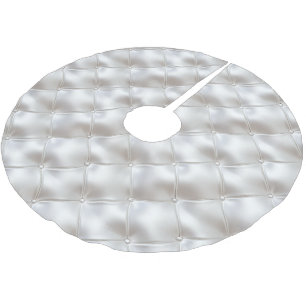 Romantischer Glam White Imitats Leather Polyester Weihnachtsbaumdecke