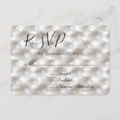 Romantischer Glam White Imitats Leather Wedding RS Begleitkarte (Vorderseite)