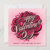 Romantischer Glückstag Valentinstag nach Maß Karte (Vorderseite)