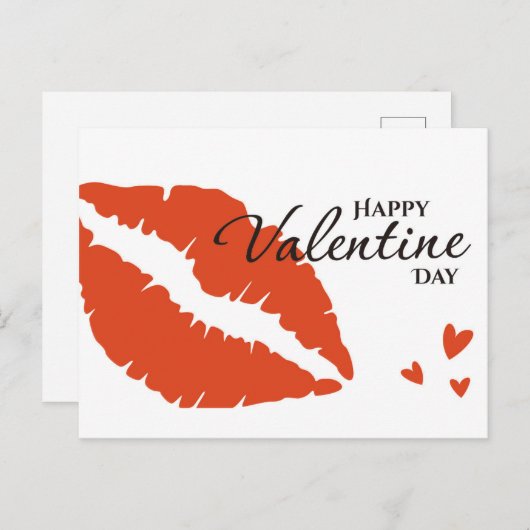 Romantischer Glückstag Valentinstag Postkarte (Vorne/Hinten)