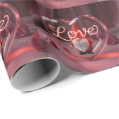 Romantischer Gnom in Herz-Display mit Neon-"Liebe" Geschenkpapier (Rolleneckpunkt)