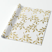 Romantischer Gold Botanischer Leaf Wedding Wrappin