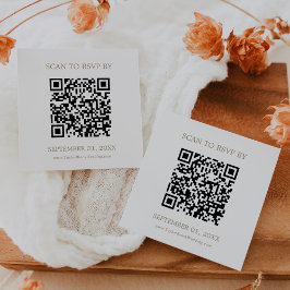 Romantischer Gold-Koordinator QR-Code Hochzeit RSV Begleitkarte