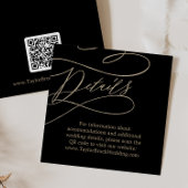 Romantischer Gold und Black QR Code Hochzeitsdetai Begleitkarte