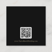 Romantischer Gold und Black QR Code Hochzeitsdetai Begleitkarte (Rückseite)