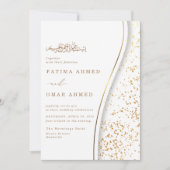 Romantischer Goldener Glitzer Islamische Hochzeit Einladung (Vorderseite)