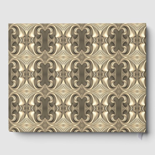 Romantischer Goldherz Satin Bow Gästebuch (Rückseite)