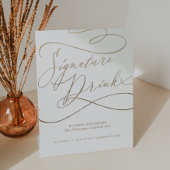 Romantischer Goldkalligrafie-Heiratssignaturgeträn Sockelschild