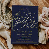 Romantischer Goldschmied | Blue Frame Wedding Folieneinladung