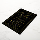 Romantischer Goldschmied | Blue Frame Wedding Folieneinladung (Gedreht)