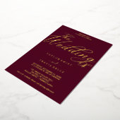 Romantischer Goldschmied | Burgundy Wedding Folieneinladung (Gedreht)