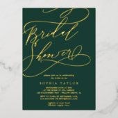 Romantischer Goldschmied | Emerald Brautparty Folieneinladung (Vorderseite)