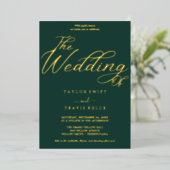 Romantischer Goldschmied | Emerald Frame Wedding Folieneinladung (Stehend vorne)