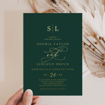 Romantischer Goldschmied | Emerald Monogram Weddin