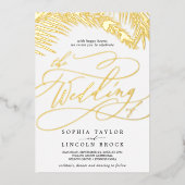 Romantischer Goldschmied | Schwarze Palme in einer Folieneinladung (Vorderseite)