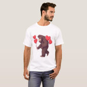 Romantischer Gorilla mit Herzballons T-Shirt (Vorne ganz)