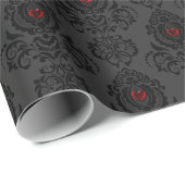 Romantischer Goth Valentinstag Geschenkpapier (Rolleneckpunkt)