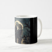 Romantischer gotischer Cartoon eines Skeletts und Kaffeetasse (VorderseiteRechts)