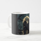 Romantischer gotischer Cartoon eines Skeletts und Kaffeetasse (Vorderseite Links)