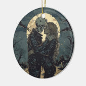 Romantischer gotischer Cartoon eines Skeletts und  Keramik Ornament (Links)