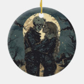 Romantischer gotischer Cartoon eines Skeletts und  Keramik Ornament (Hinten)