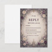 Romantischer gotischer Floralstil RSVP Karte (Vorne/Hinten)