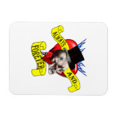 Romantischer Gotischer Schädel und Herz der Liebe Magnet (Horizontal)