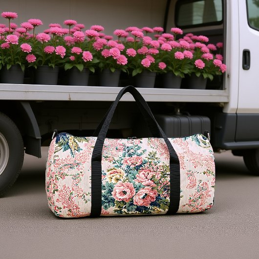 Romantischer Grandiflora-Blumenprint Duffle Bag