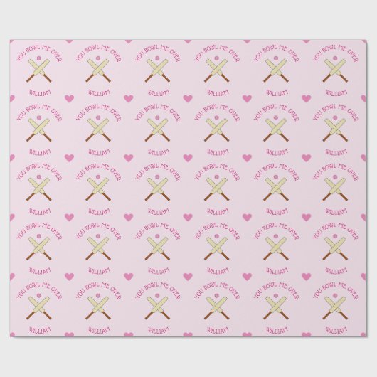 Romantischer Gricket-Sondertext rosa Geschenkpapier (Flach)