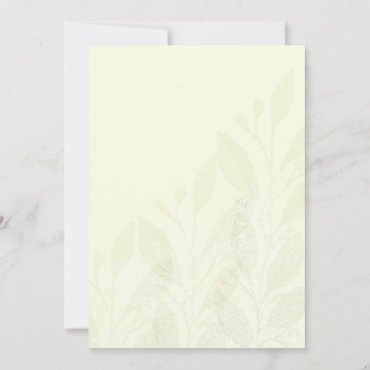 Romantischer Grüner Tee Wasserfarbe Einladung (Rückseite)