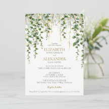 Romantischer Grünkränze-Hochzeitseinladung